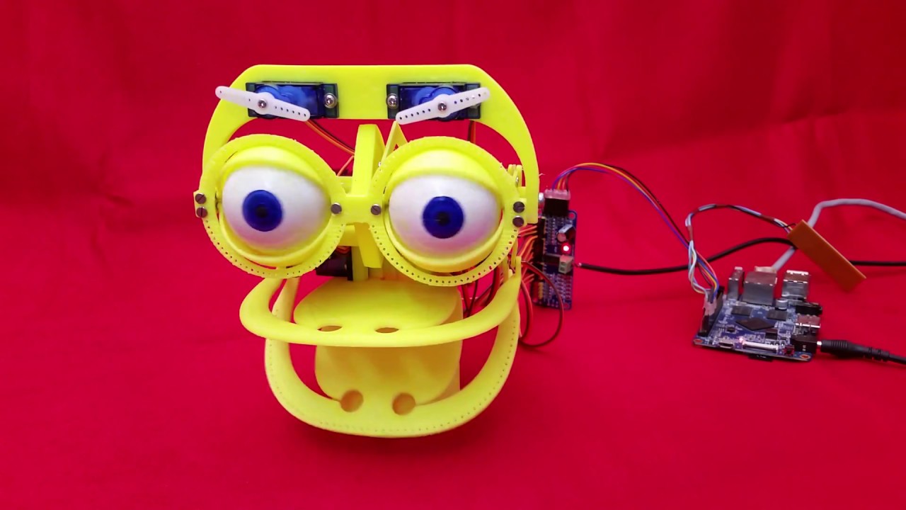 3D printable, animated puppet head