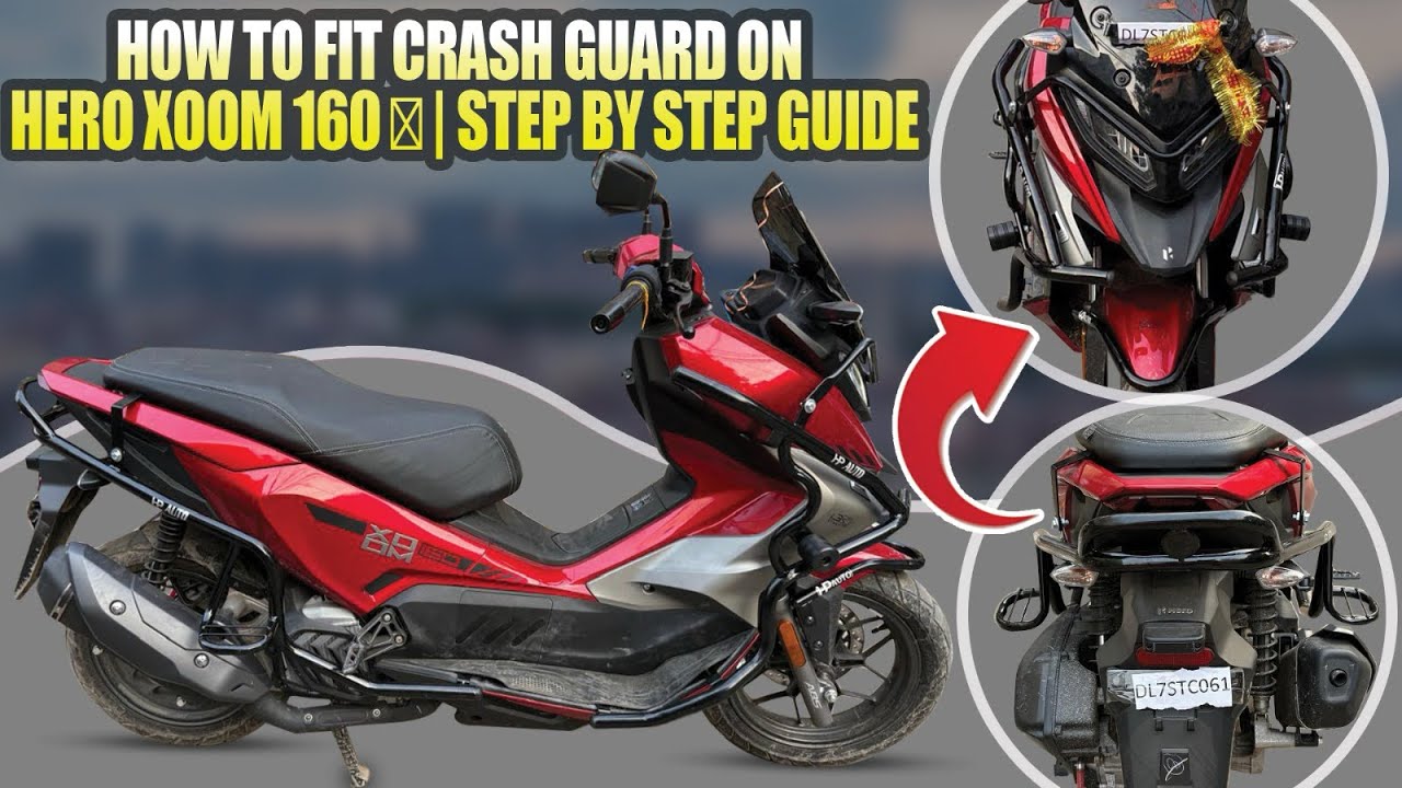 😱How to Fit Crash Guard on Hero Xoom 160 😲 | Step by Step Guide.|| #xoom160#crashguard #karolbagh💯