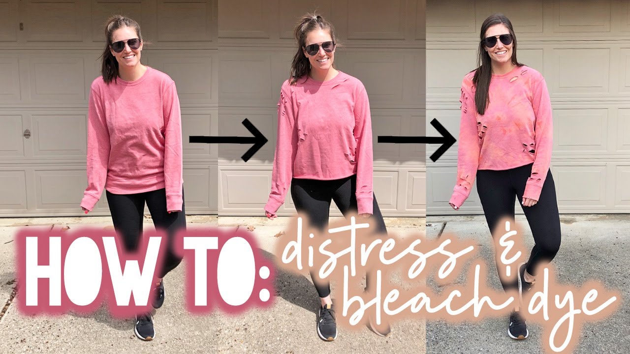 DIY DISTRESSED AND BLEACH-DYED SWEATSHIRT | Sarah Brithinee