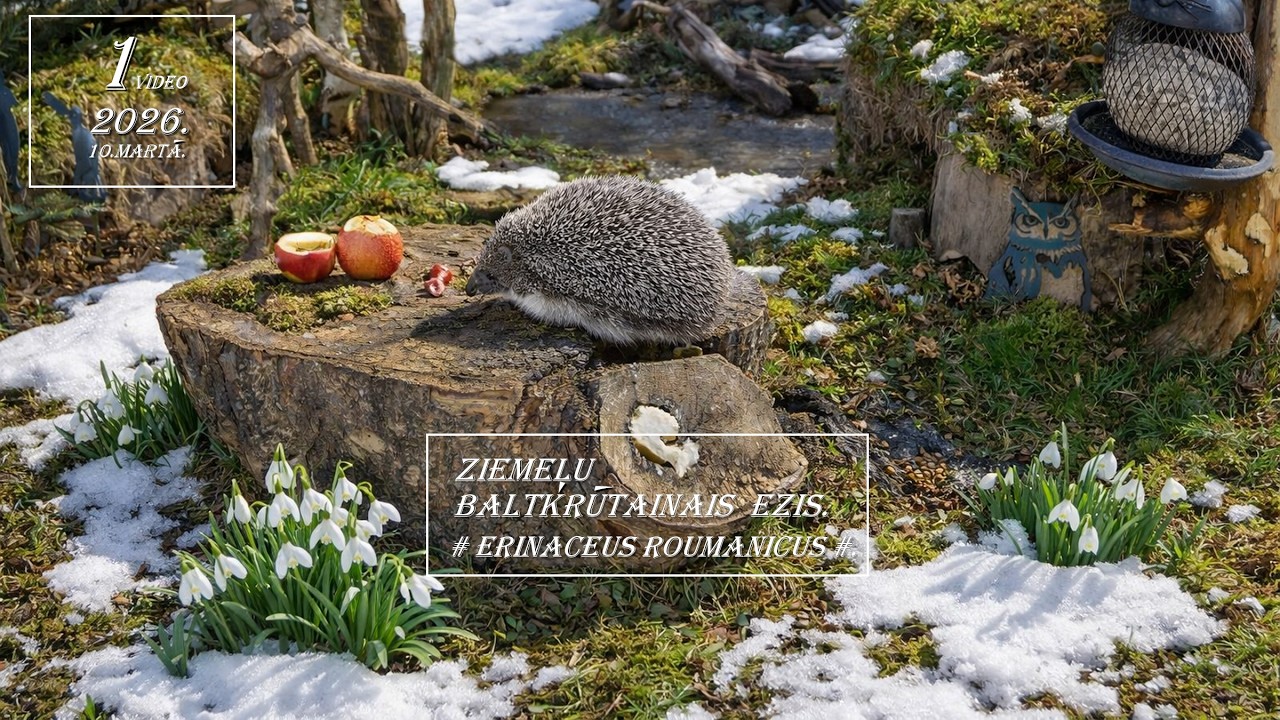 1.  EZIS. ZIEMEĻU BALTKRŪTAINAIS EZIS /Erinaceus concolor Martin/.  Meža pūce /Strix aluco/ balss.