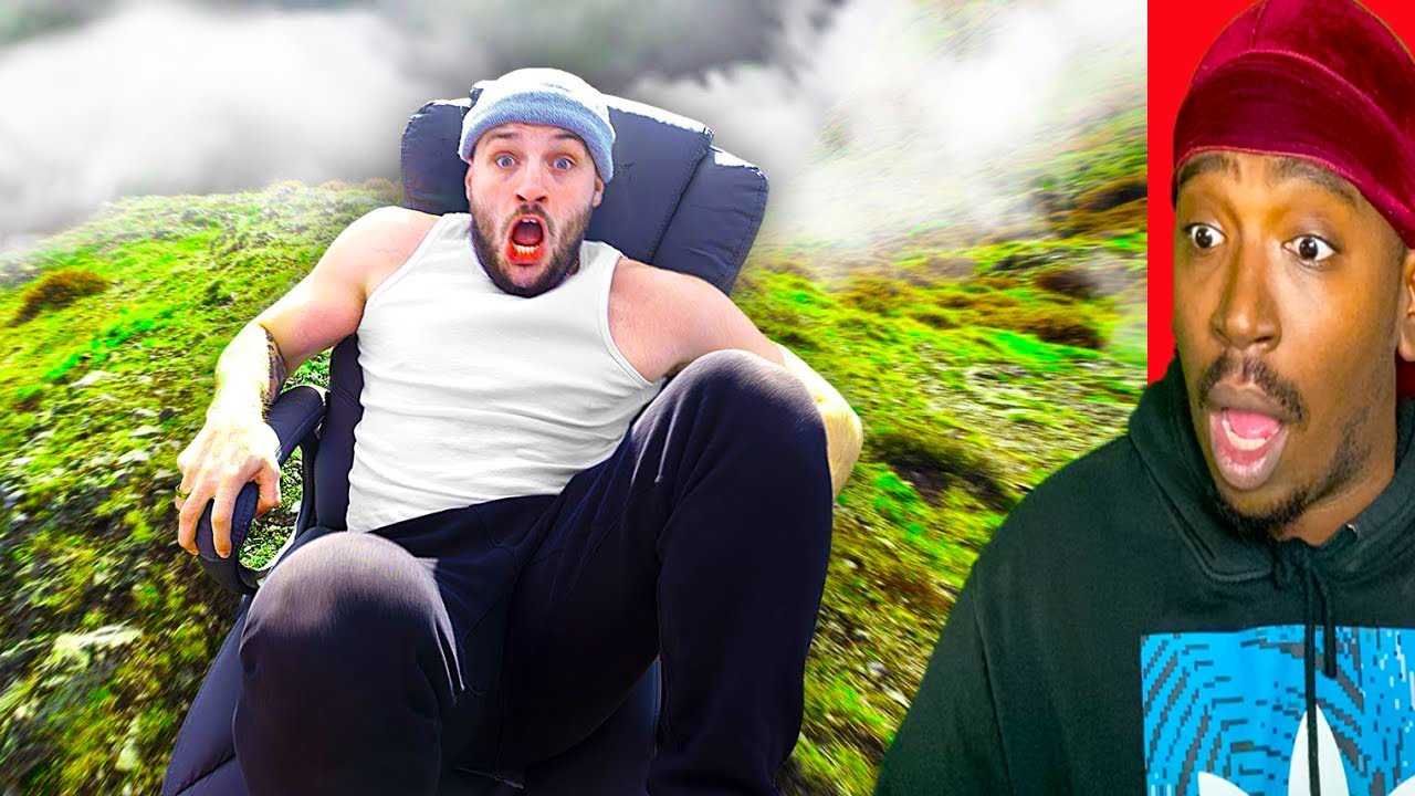 SUPERGLUED To An Office Chair Down A MOUNTAIN {REACTION}