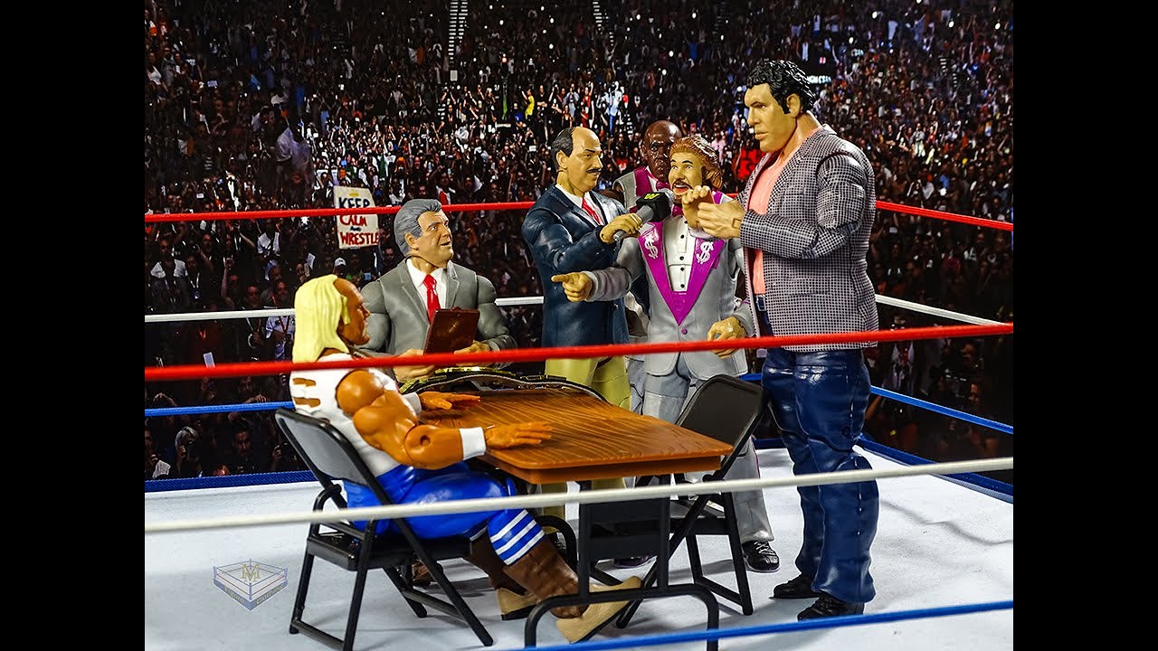 Hulk Hogan & Andre the Giant  contract signing- WWF Royal Rumble 88  Figure Recreation