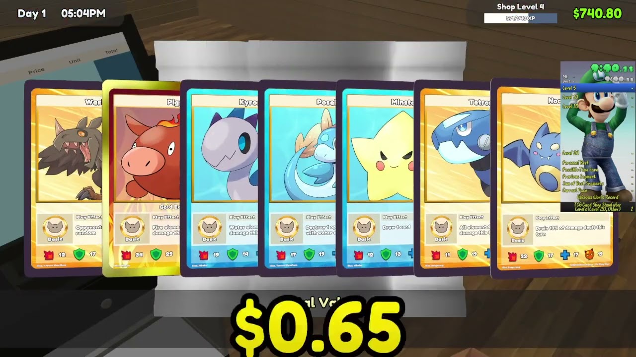 TCG Card Shop Simulator Level 20 Speedrun WR