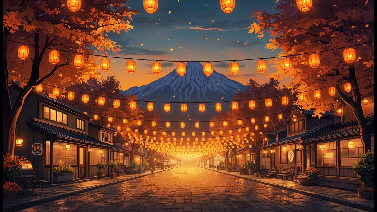 Autumn Light in a Quiet Village | Ghibli  Inspired