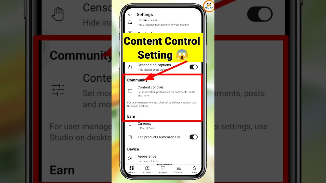 Yt Content Control Setting 😱🔥 #tech #shorts #short #youtube #ytstudioes #ytshorts #tricks #tips