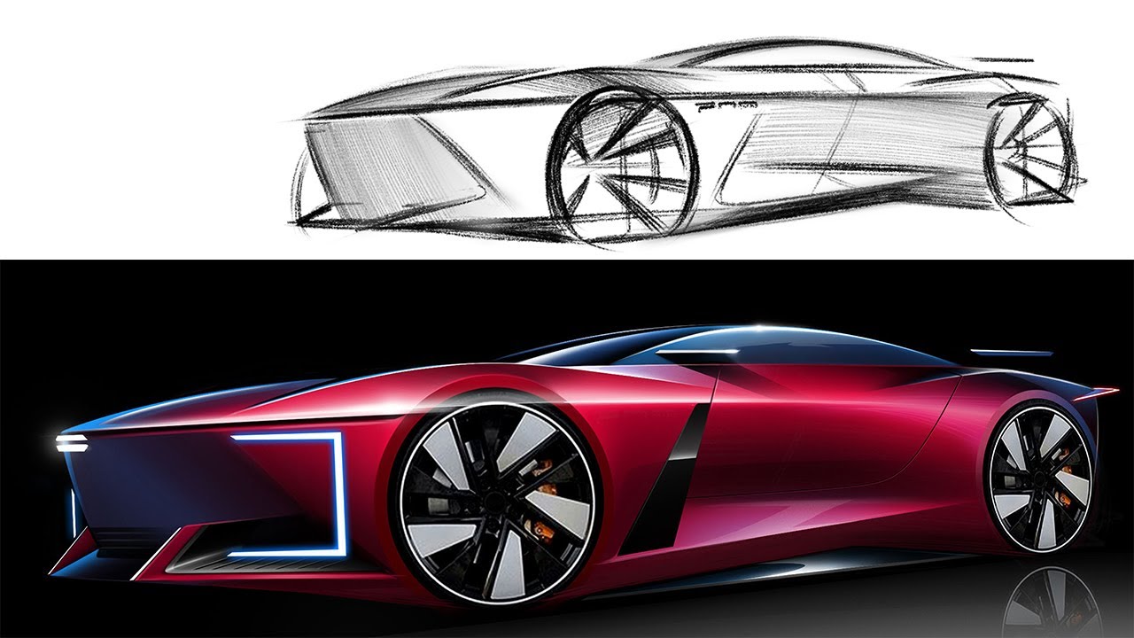 Car Design Tutorial /  How to render a car in Photoshop / Full time