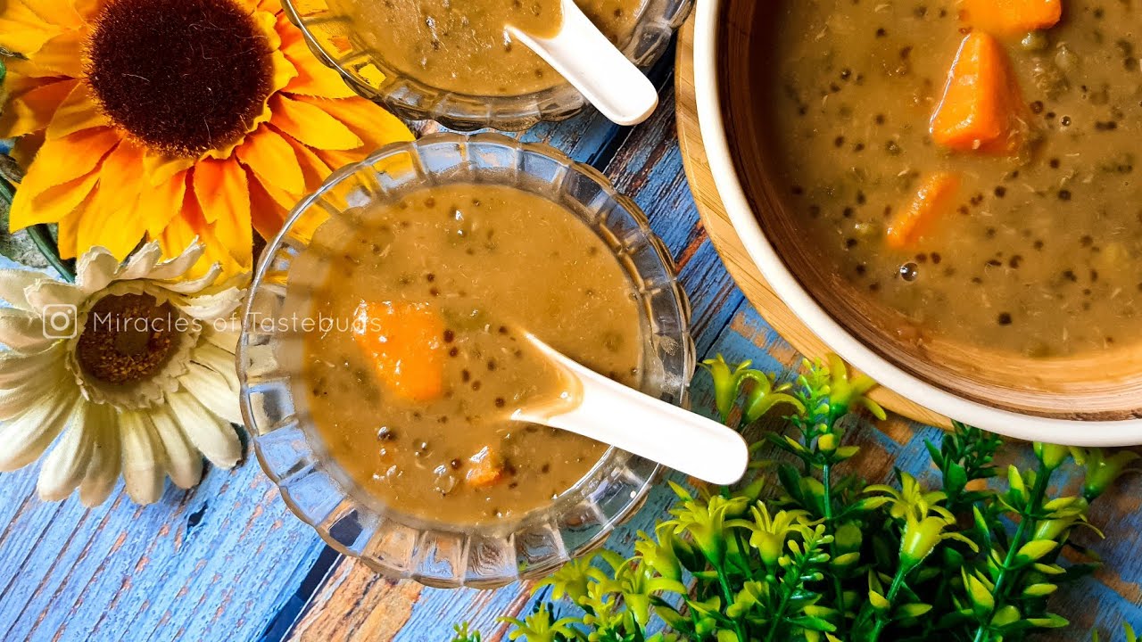 Mung Beans Porridge with Sweet Potatoes | Bubur Kacang Hijau dan Keledek | Green Gram Dessert