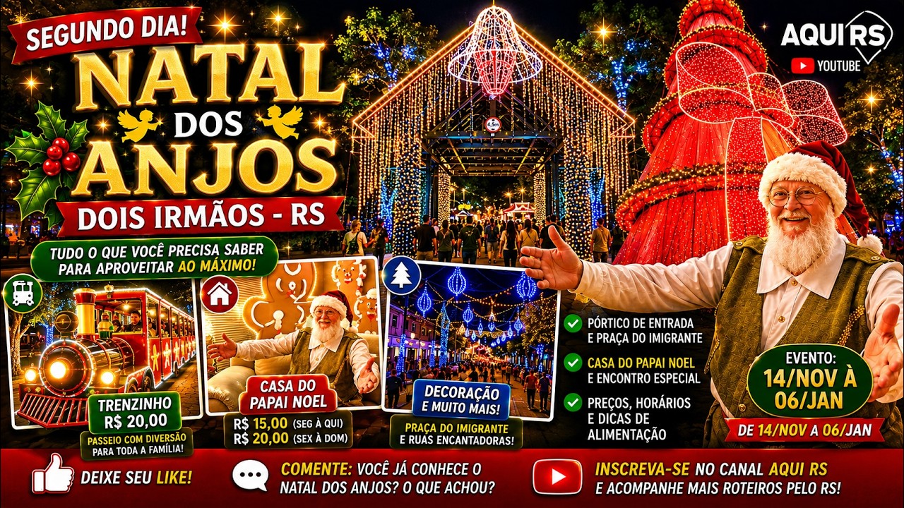Natal dos Anjos 2025 O Maior Espet&aacute;culo de Luzes em Dois Irm&atilde;os! 4K