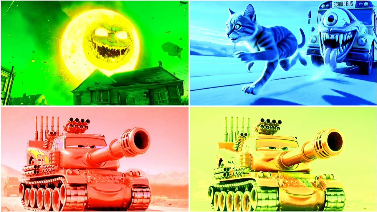 SCHOOL BUS 🆚 LUNAR MOON 🆚 McQUEEN TANK - COFFIN DANCE SONG | TILES HOP #157