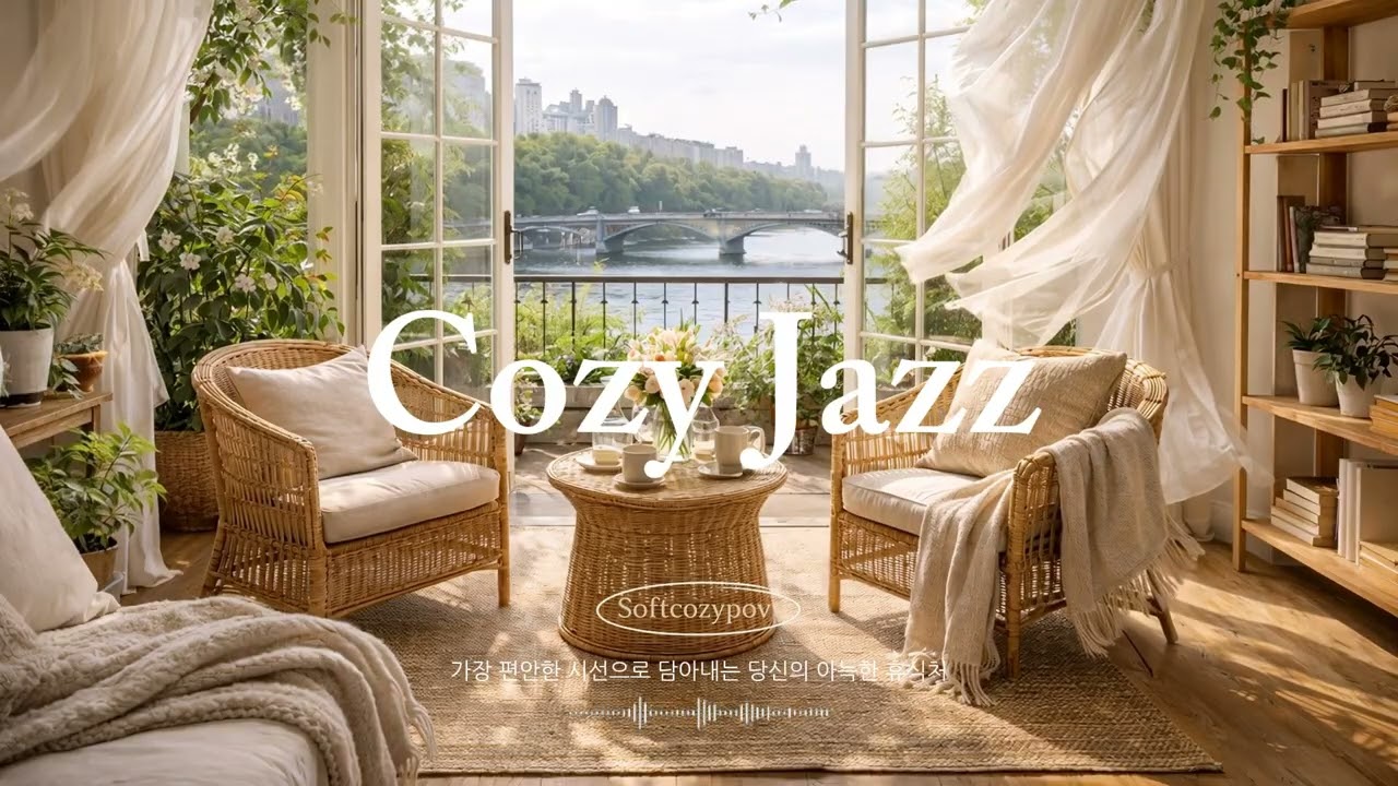 Cozy Paris Window POV ☕ | 봄 햇살 가득한 Relaxing Jazz Cafe Ambience