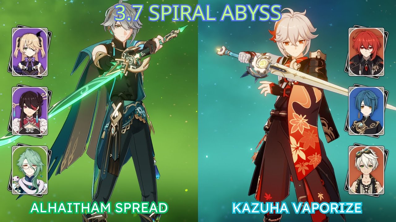 Spiral Abyss 3.7 - Alhaitham Spread & Kazuha Swirl (ft.Diluc) [Genshin Impact]