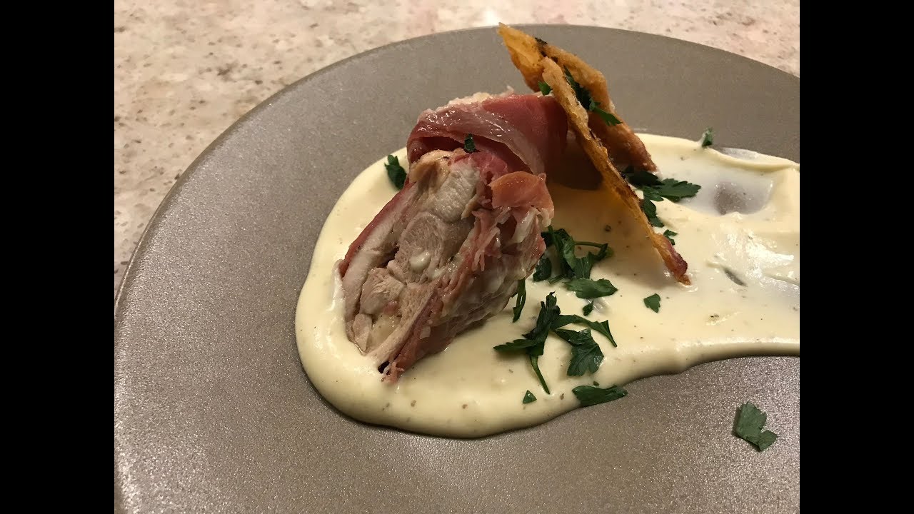 Satisfy Your Cravings with Crispy Chicken Skin on Deconstructed Chicken Cordon Bleu
