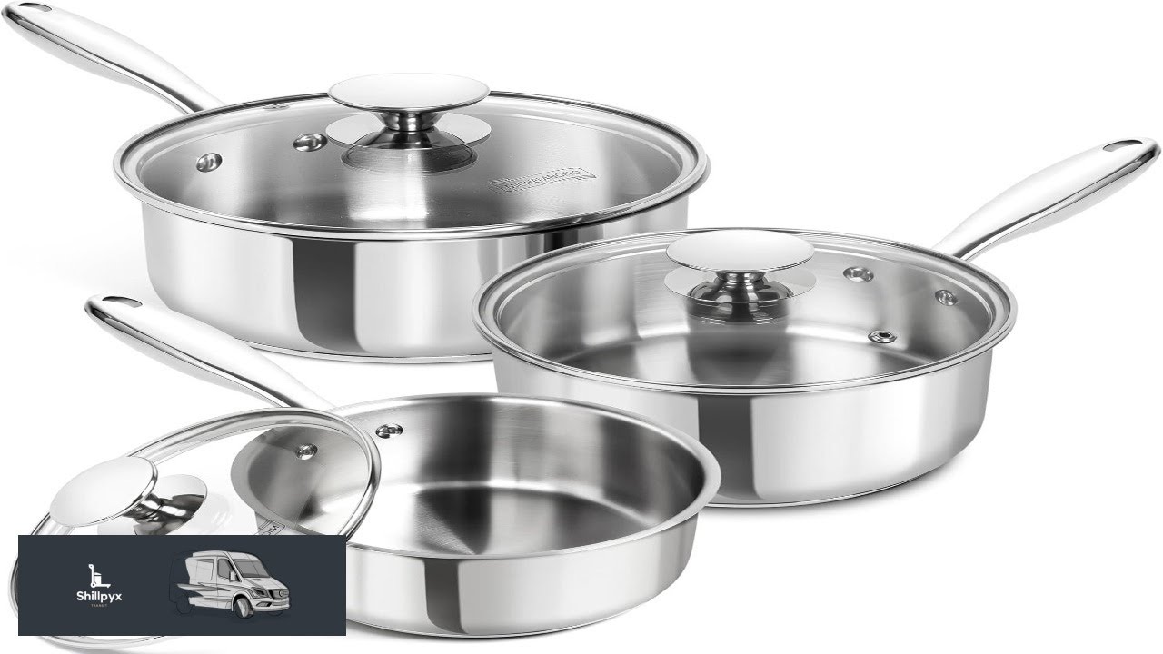 MICHELANGELO Stainless Steel Sauce Pan Set 1 2 3 Qt Saucepans