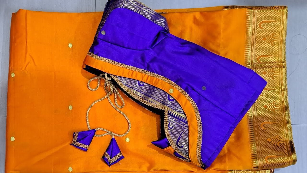 latest and beautiful paithani patchwork blouse design/cutting and stitching/