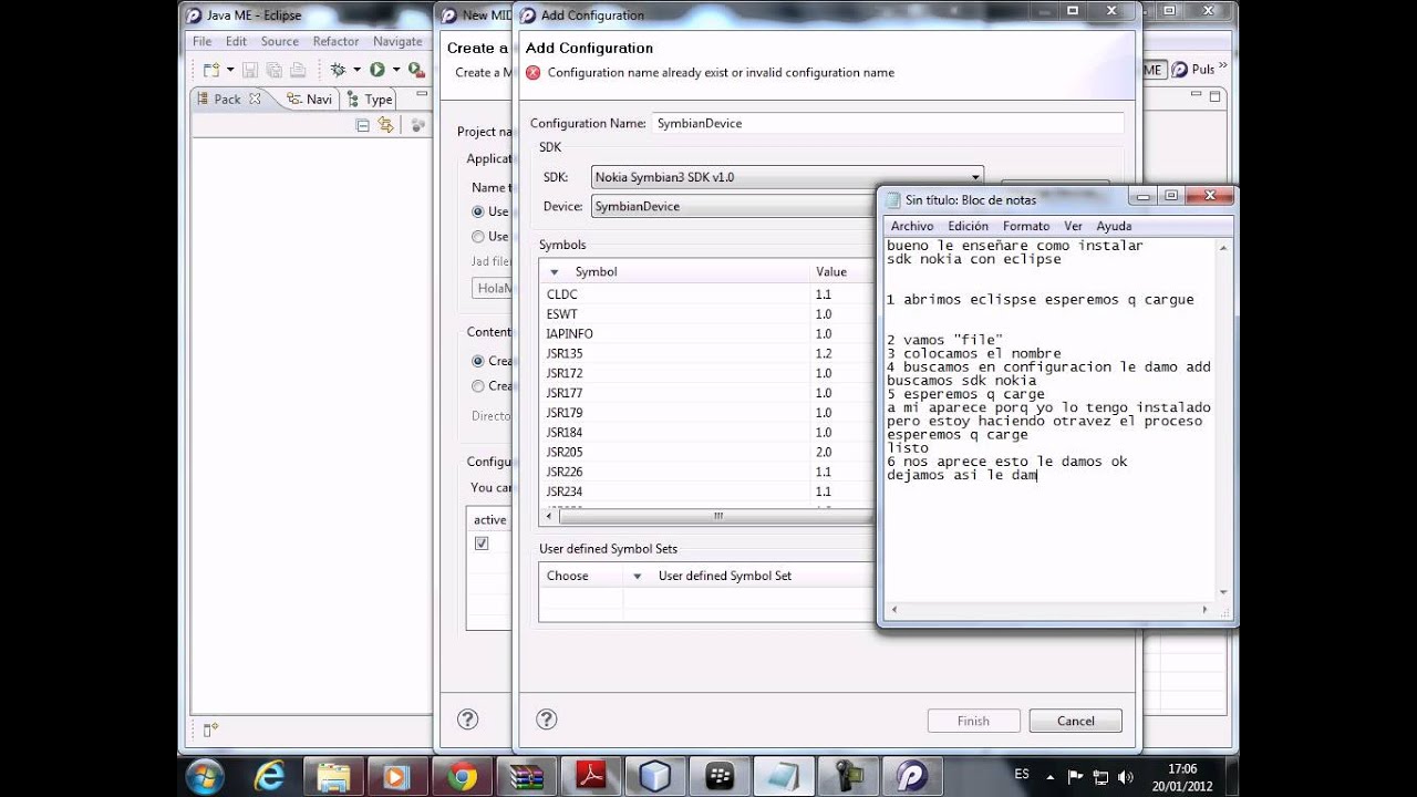 combinacion sdk nokia y eclipse