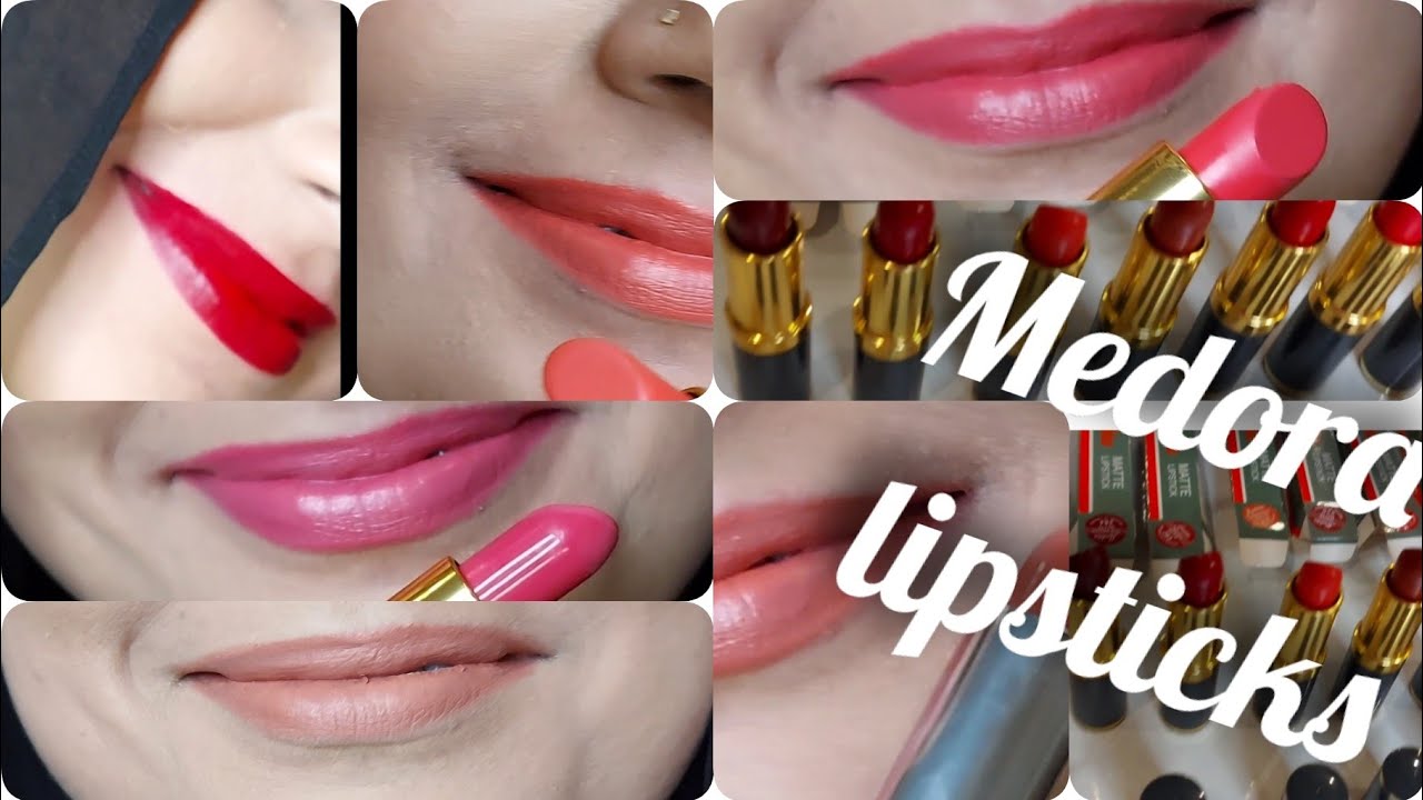 Medora lipsticks with numbers and names | Pakistani lipstick | lip swatches indoor & outdoor light