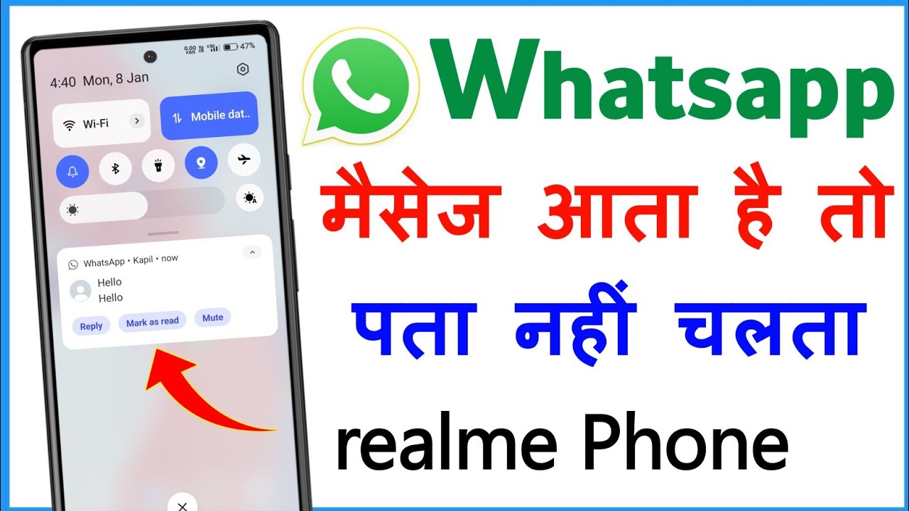 Whatsapp Par Message Aata Hai To Pata Nahi Chalta Realme | Whatsapp Notification Problem Realme