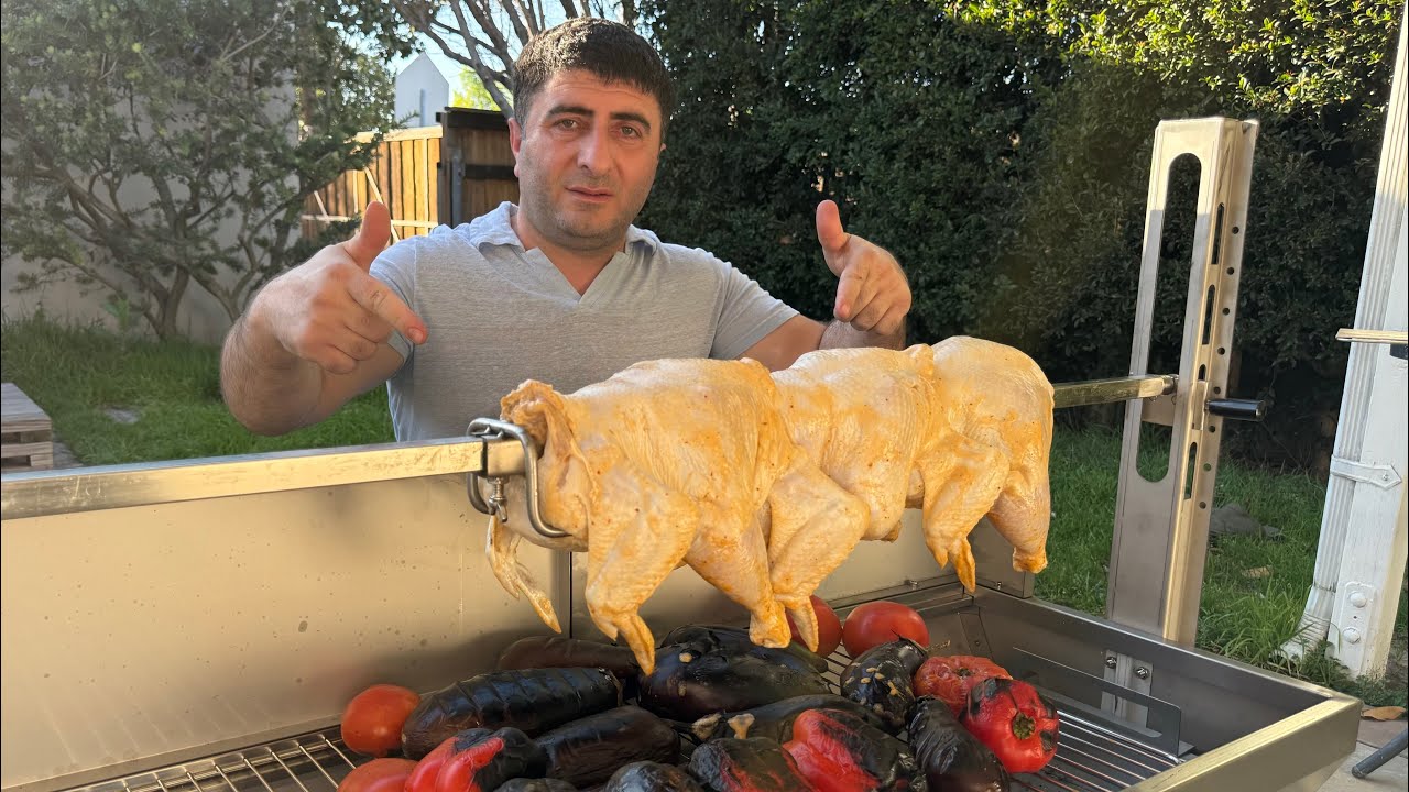Курица на вертеле: хрустящая корочка и сок, который никто не ожидает!