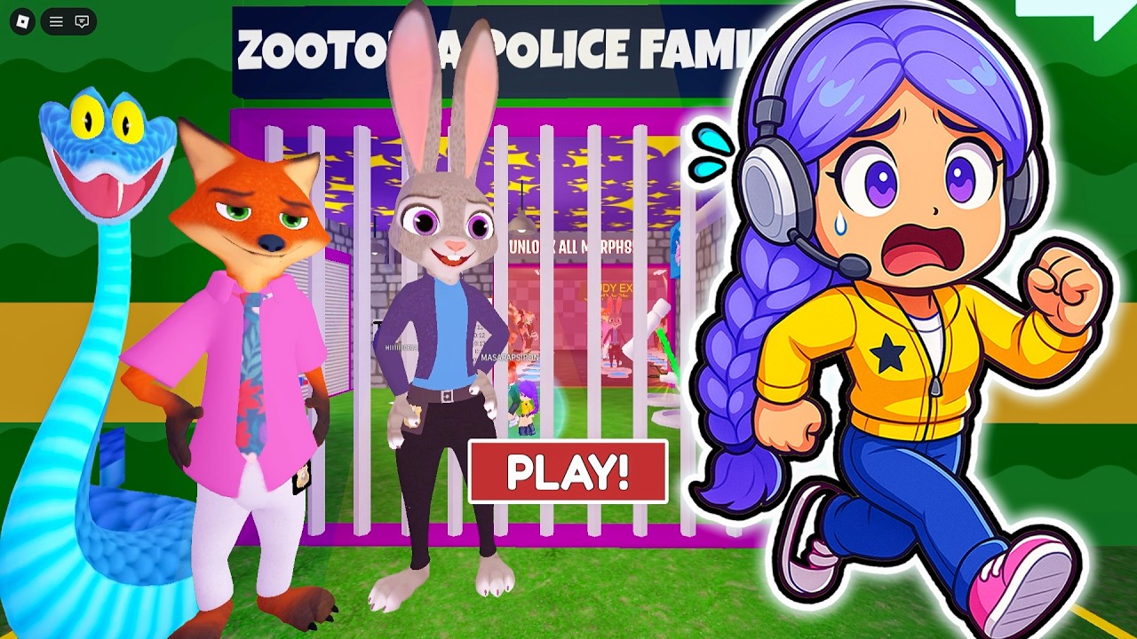 RUMI KPOP DEMON HUNTERS Plays ZOOTOPIA POLICE FAMILY PRISON RUN ESCAPE! (Obby)