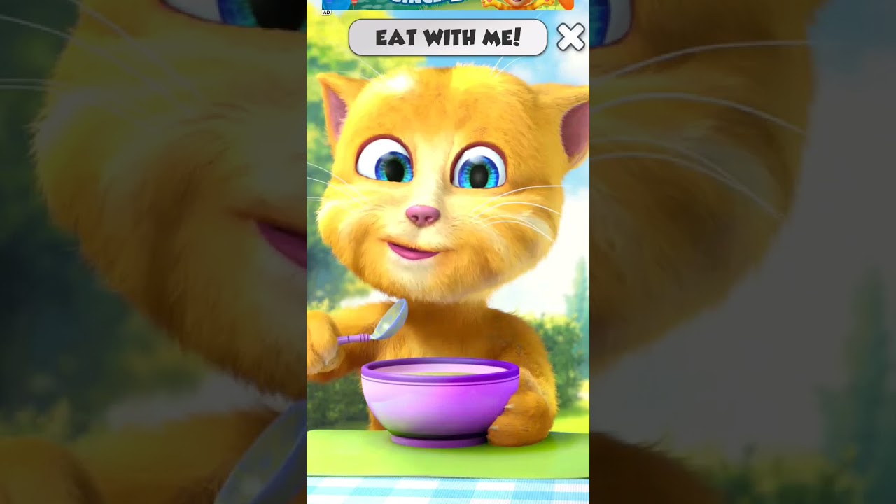 Talking Ginger Eating Soup 🍲😋😁😻🥰 #talkingginger #millyplayz #eatwithme