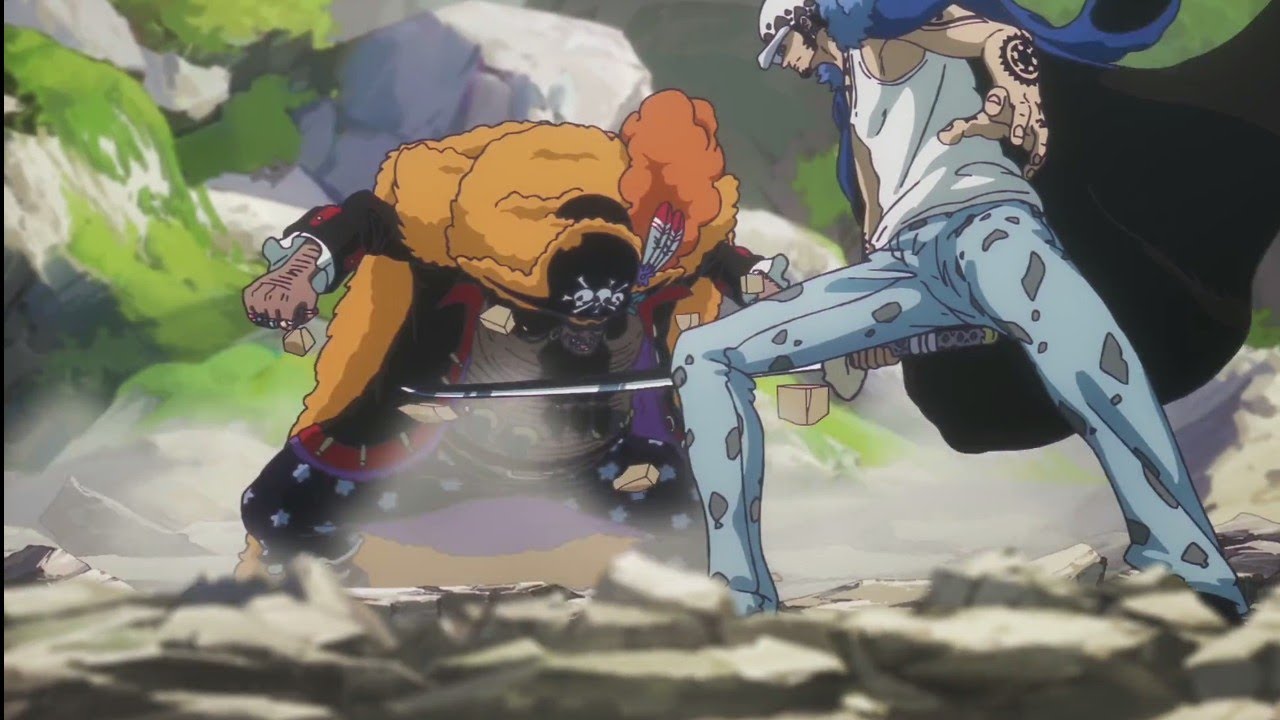 Law awakens the Blackbeard Fruit and uses Haki with the Earthquake Fruit one piece