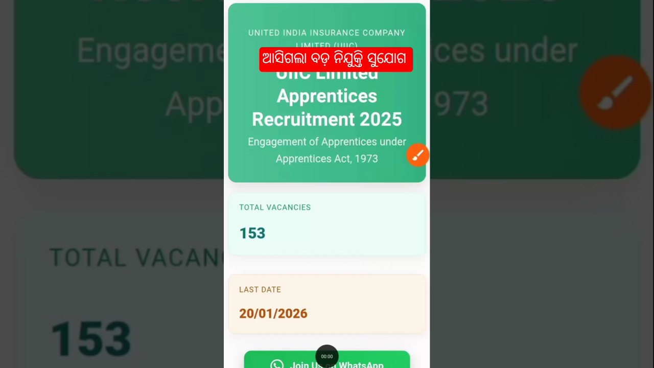 UIIC Limited Apprentices Recruitment 2026 👍NEW JOB RECRUITMENT 