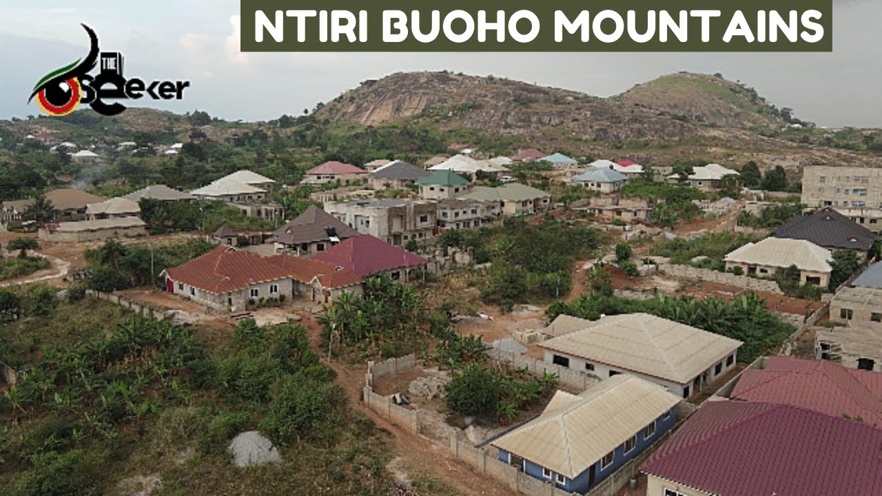 Kumasi NTIRI BUOHO MOUNTAINS Drone Footage In The Afigya Kwabre South District of Ashanti Region, GH