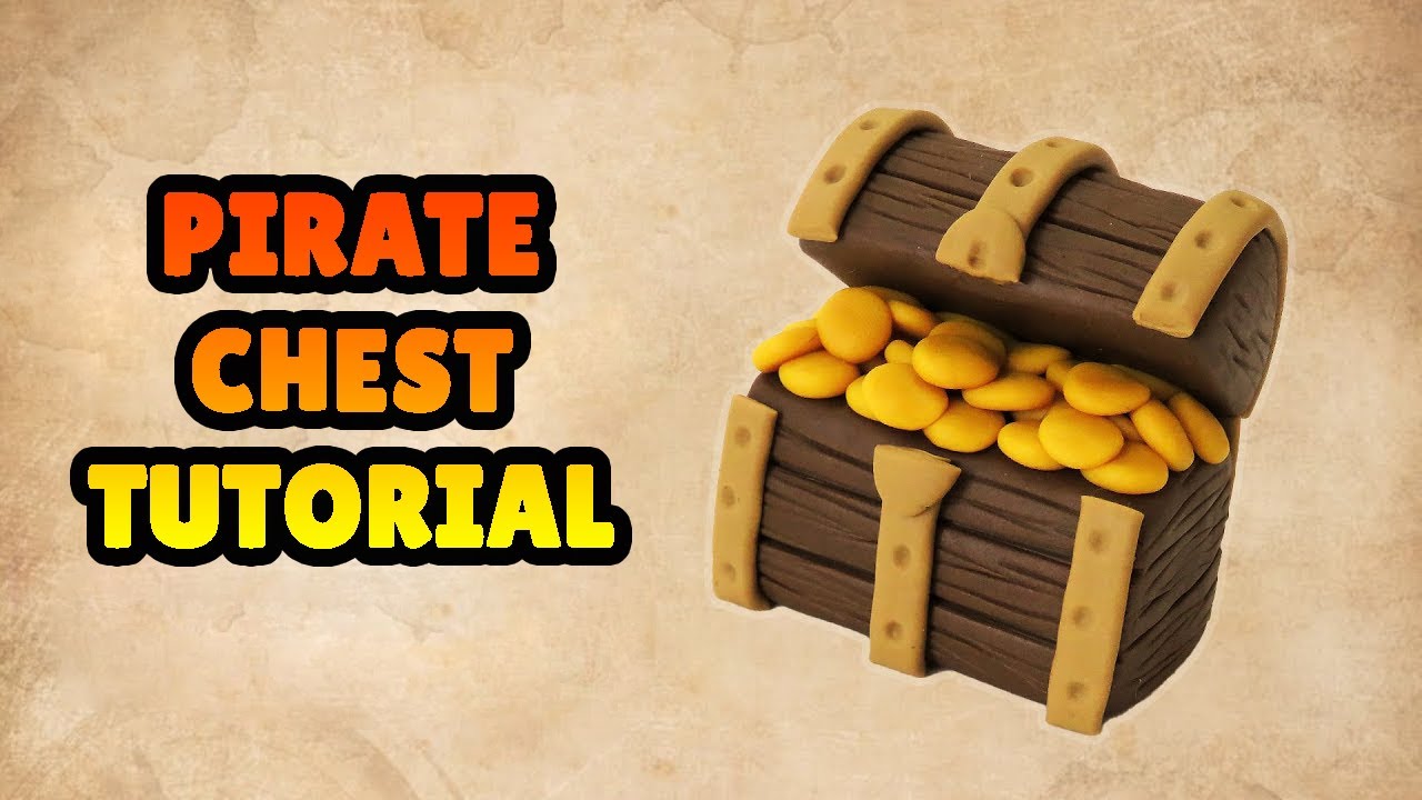 🔴 DIY How to Make PIRATE CHEST - Easy Polymer Clay, plastilina and Fondant Cakes Tutorial