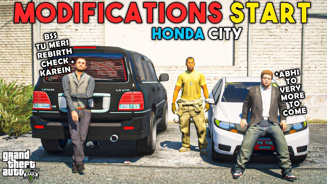 JIMMY VISIT BENNY'S GARAGE | HONDA CITY | GTA 5 | Real Life Mods #252 | URDU |