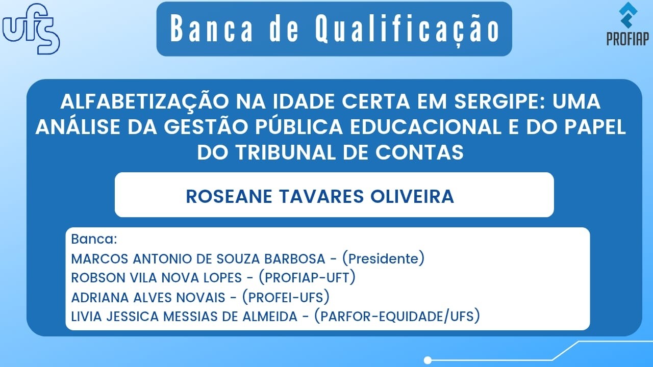 Banca de Qualificação - ROSEANE TAVARES OLIVEIRA