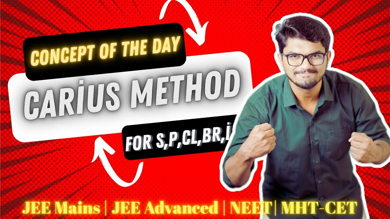 Carius method For Sulphur, phosphorus, chlorine, bromine, iodine | Concept of the day |#neet #jee 