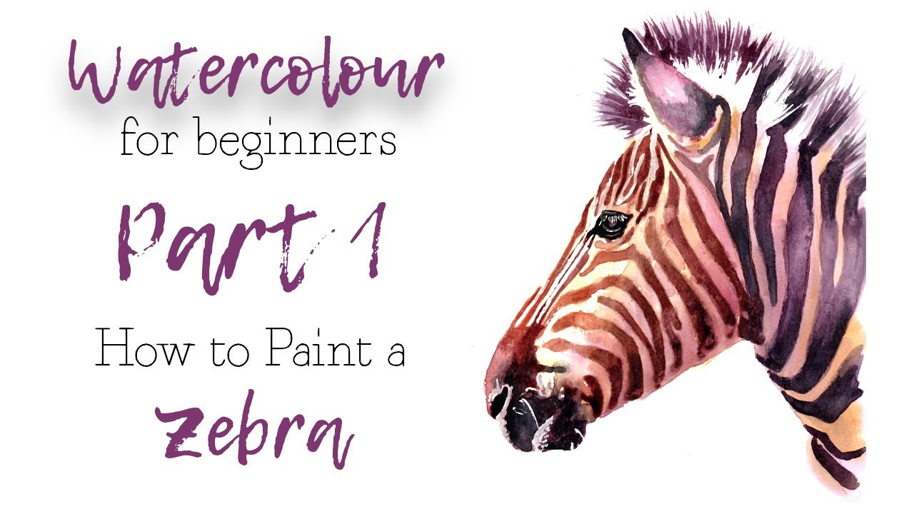 How to paint a zebra in Watercolour for beginners