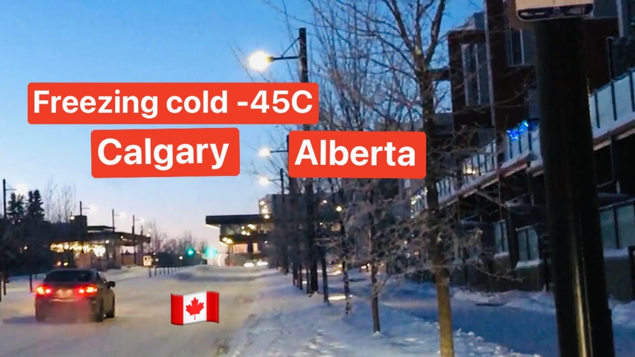 Freezing Cold -45.C morning in Calgary, Alberta, Canada | Extreme Cold WARNING right now in Calgary