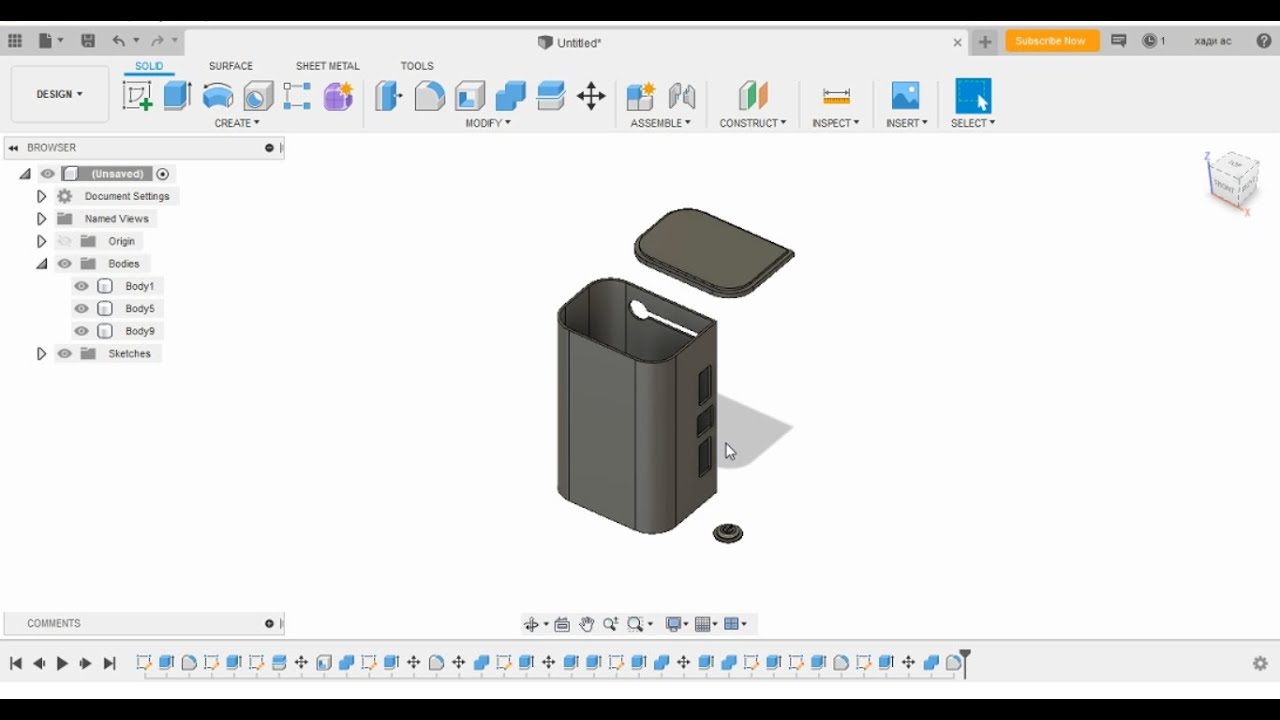 Power bank case design in fusion360 for 3d printing (tutorial)