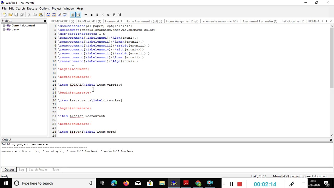 LaTeX Tutorial:How to prepare a list using 