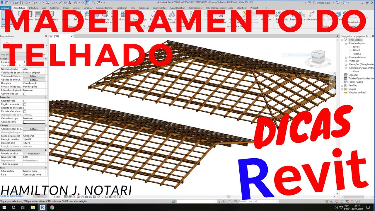 Revit Madeiramento do Telhado