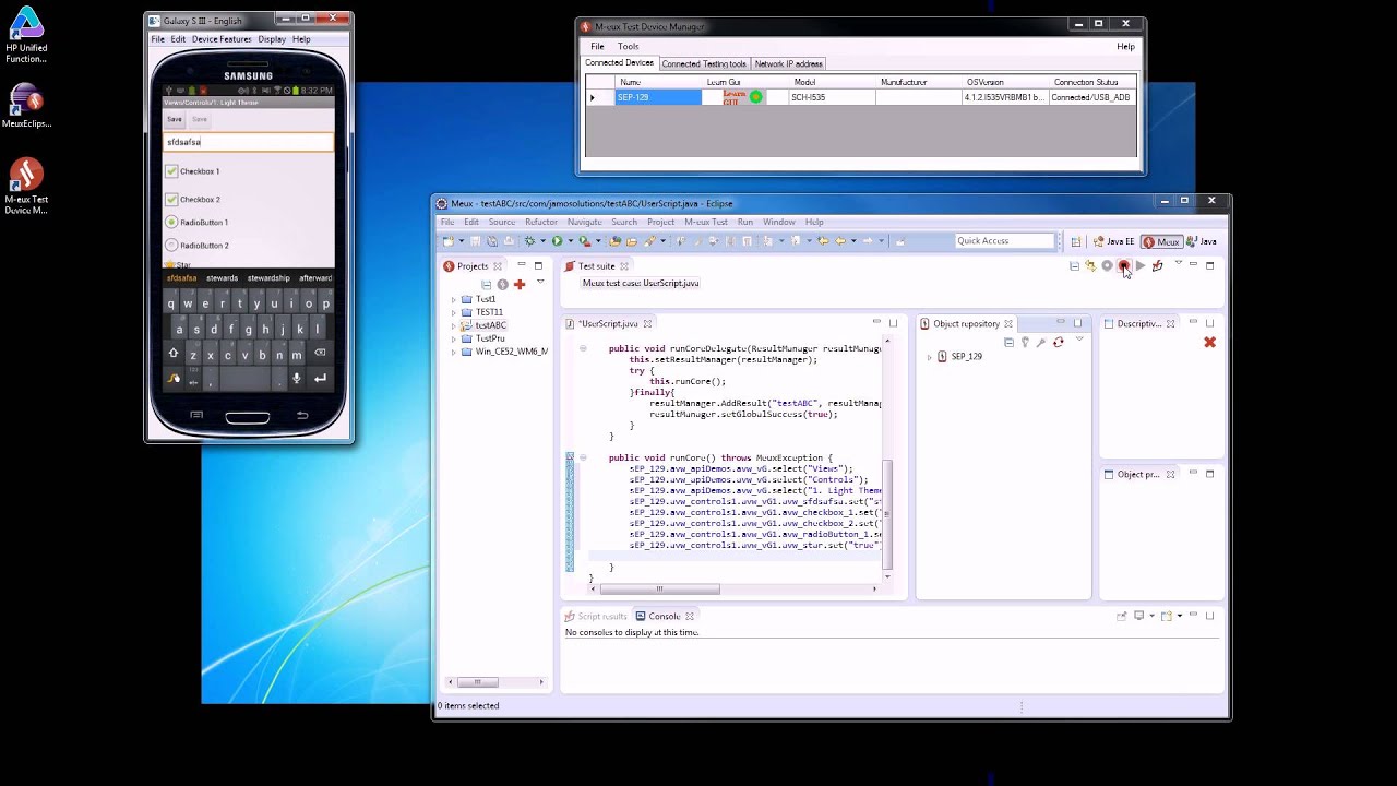 Test Android Apps using M-eux Test and Remote TestKit Cloud - Part 3: Writing Elipse Tests