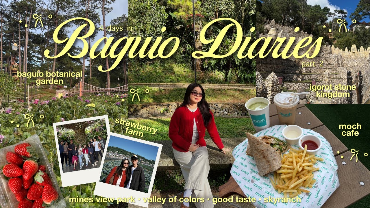 Baguio Diaries 💌 strawberry farm 🍓botanical garden, cafe date, skyranch, igorot stone & more 🖤