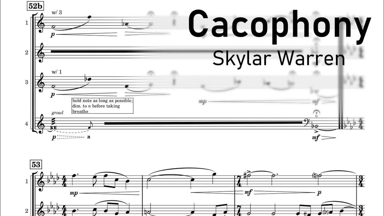 Skylar Warren | ‘Cacophony’ for Horn Quartet [Score Follower]