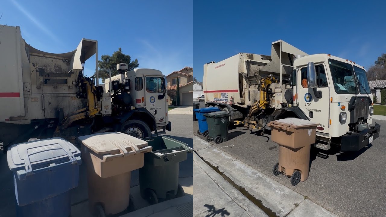 Bakersfield Peterbilt 520 city truck 3709 #garbagetruck #peterbilttruck #work #viral #truckingjobs 