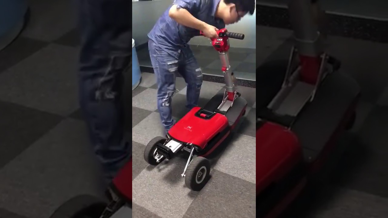 Compact 3 Wheel Electric Folding Mobility Scooter-How To Assembling