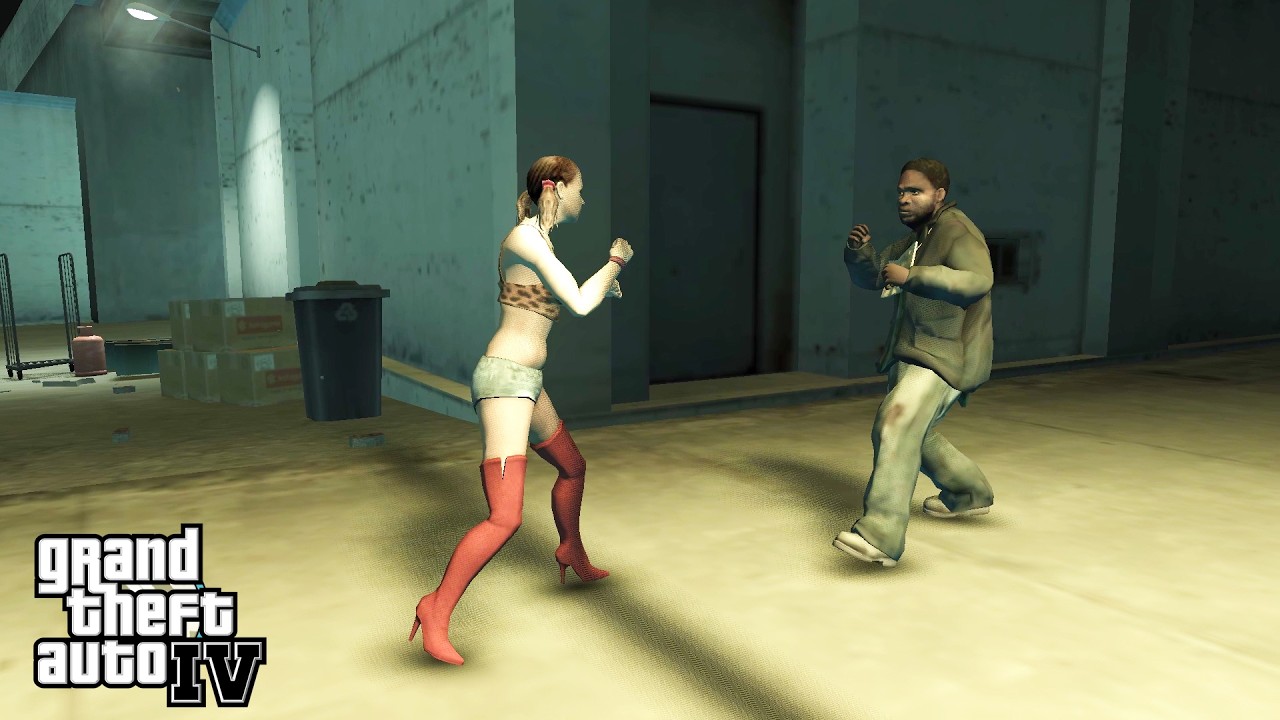 Prostitute vs Tramp Fight | GTA IV
