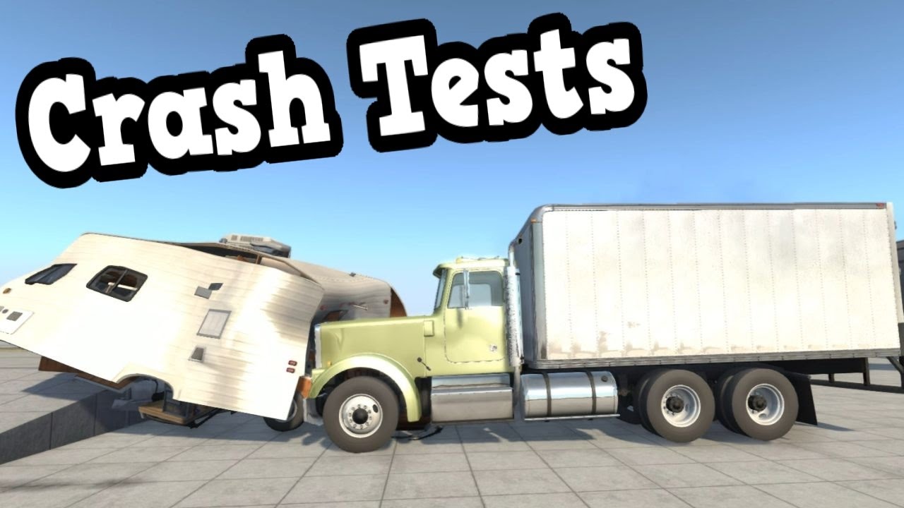BeamNG Drive - Crashing into a Caravan