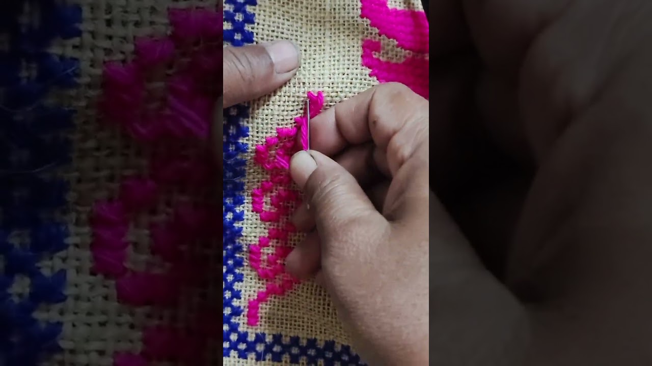 Border design tutorial 🪡👌.                                  #ason#crossstitch#tutorial