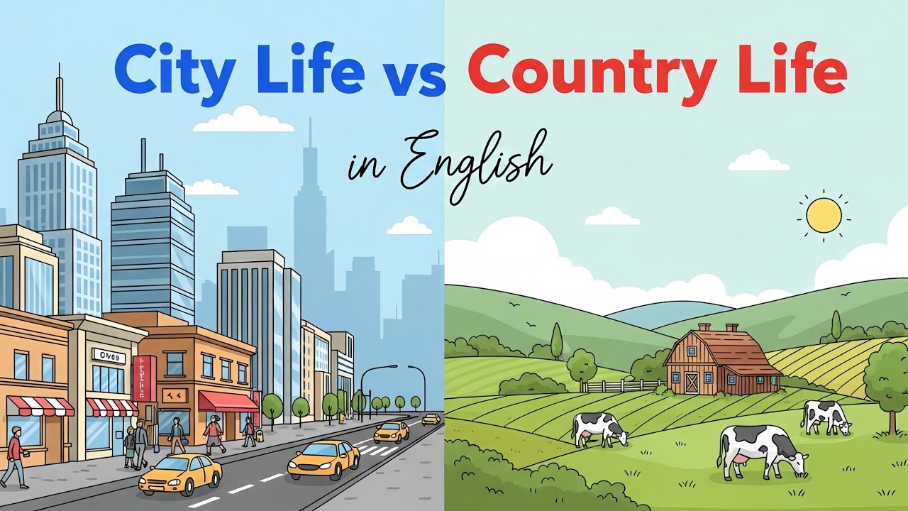 Talking About City Life & Country Life in English | Easy English Conversation Practice