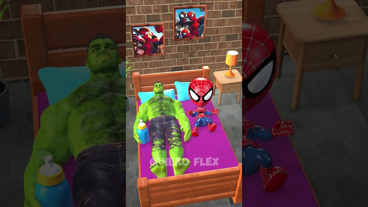 Lil Spidey Not Letting Anyone Sleep 😂 #hulk #spiderman #funnyanimation #blenderanimation #hero
