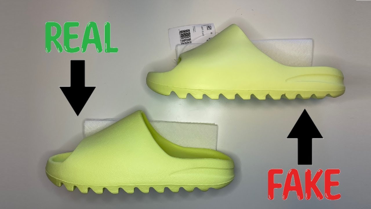 REAL VS. FAKE ADIDAS YEEZY SLIDE GREEN GLOW
