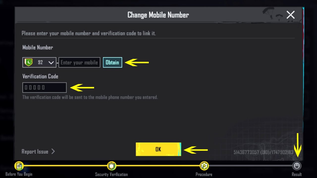 Как изменить привязанный номер мобильного телефона в PUBG Mobile
