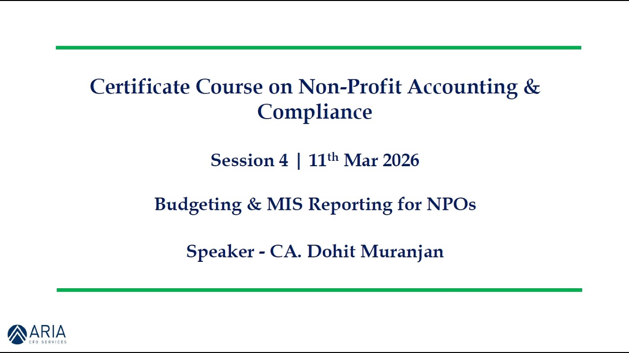 Cohort 2 - Session 4 - Budgeting & MIS Reporting for NGOs