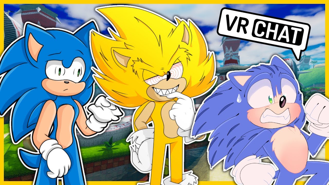 Movie Sonic And Modern Sonic Meet Fleetway In VRCHAT!!